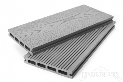 Террасная доска GRAND LINE серия Вельвет и теснение цвет Серый 22×140×3000