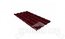 Металлочерепица Камея, Полиэстер RAL 3005 красное вино, толщина 0,5