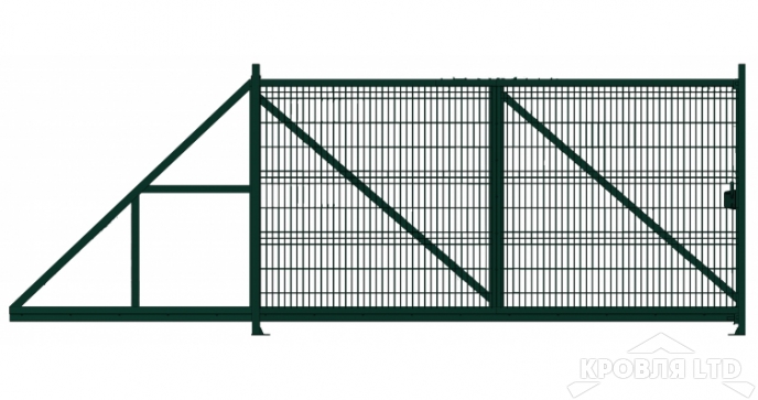 Ворота откатные Profi 2,03х4,0 RAL 6005 влево