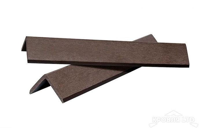 Уголок из ДПК  POLIVAN  для террасной доски 45х45х2900 мм темно-коричневый
