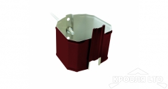 Кронштейн трубы на кирпич прямоугольный Vortex 90мм RAL 3005 красное вино
