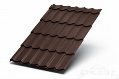 Металлочерепица Супермонтеррей, Colorcoat Prisma RAL 8017 шоколад, толщина 0,5