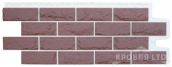 Фасадная панель Grand Line Колотый камень Design Plus каштан с белым швом