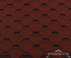 Гибкая черепица Roofshield  серия Family Eco Light коллекция Стандарт цвет Красный с оттенением