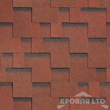Гибкая черепица Шинглас серия Ультра коллекция Фокстрот цвет Рябина