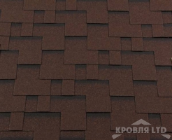 Гибкая черепица Roofshield  серия Premium коллекци Модерн цвет Коричневый с оттенением