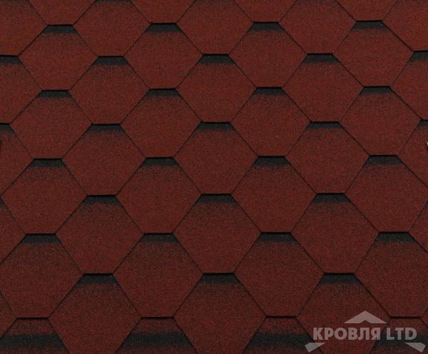 Гибкая черепица Roofshield  серия Classic коллекция Стандарт цвет Красный с оттенением