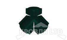Тройник Y для конька полукруглого R110, Полиэстер RAL 6005 зеленый мох,толщина 0,45