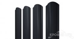 Евроштакетник Круглый фигурный 0,5 Velur20 RAL 7024 мокрый асфальт