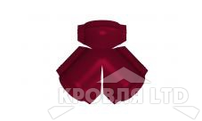 Тройник Y для конька полукруглого R110, Полиэстер RAL 3003 рубиново-красный,толщина 0,45