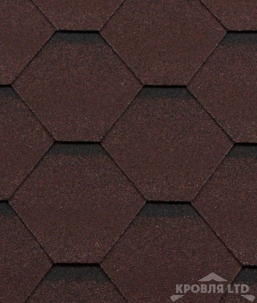 Гибкая черепица Roofshield  серия Premium коллекци Стандарт цвет Коричневый с оттенением