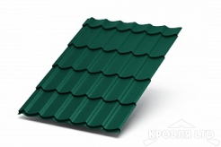 Металлочерепица Супермонтеррей, Colorcoat Prisma RAL 6005 зеленый мох, толщина 0,5