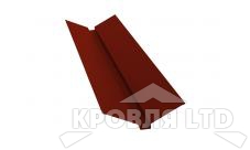 Планка ендовы верхней 105х40х105, Полиэстер RAL 3009 оксидно-красный, толщина 0,45