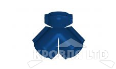 Тройник Y для конька полукруглого R110, Полиэстер RAL 5005 сигнальный синий,толщина 0,45