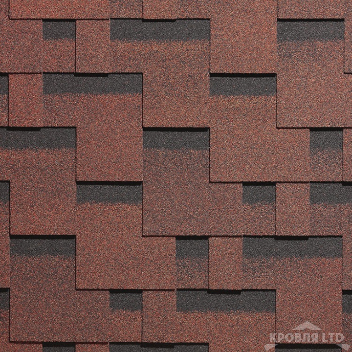 Гибкая черепица Дёке серия STANDARD коллекция Тетрис цвет Красный