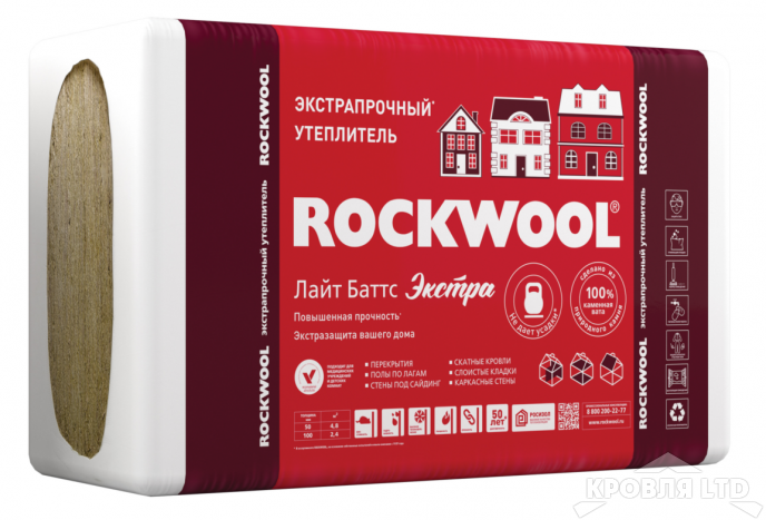 ROCKWOOL Лайт Баттс Экстра (каменное волокно) 100*600*1000 0,24м3